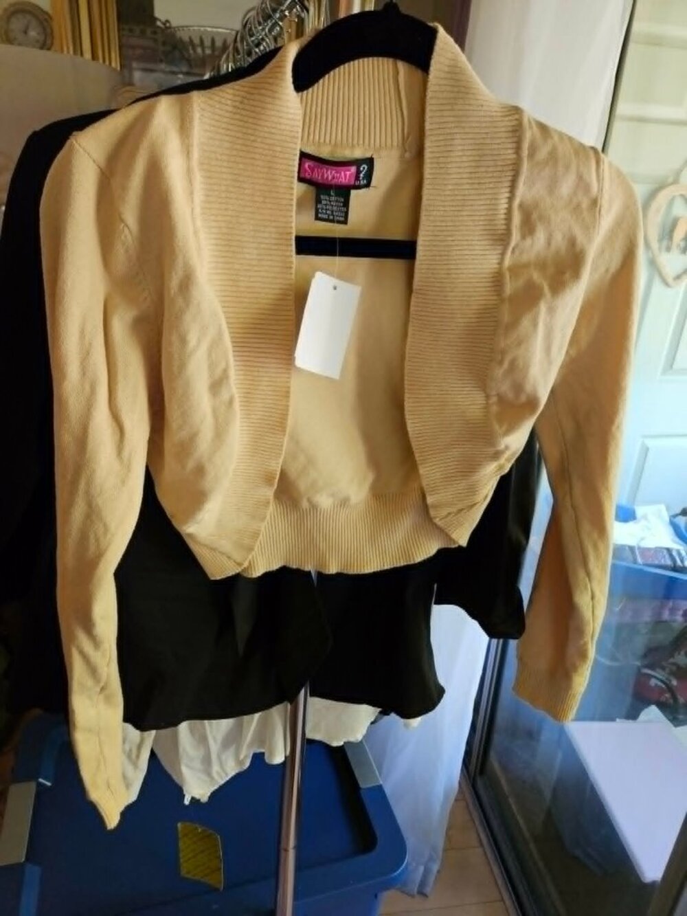 Knit Bolero Size L Knit, cotton blend, 3/4 length Sleeves